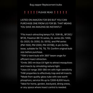 Bug zapper Replacement bulbs